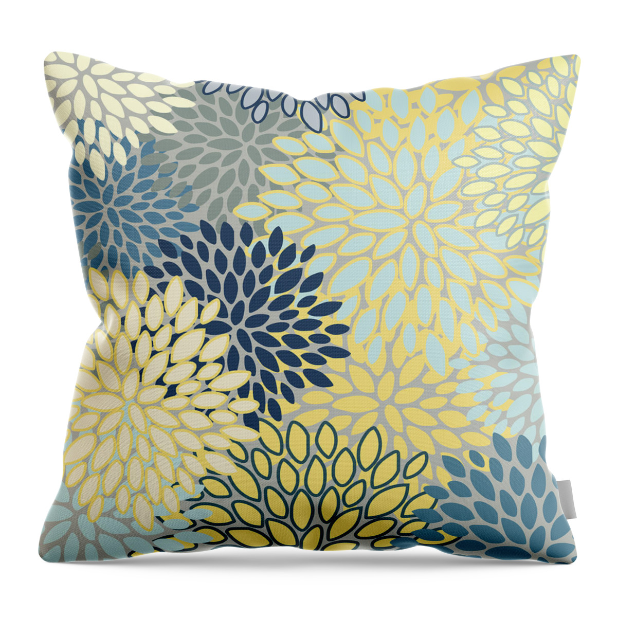 Floral Prints Gray and White by Megan Morris on Throw Pillow Yellow Society6 Modern 